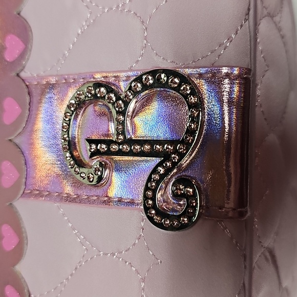 Barbie Jeweled Logo Pink Make-up Bag Limited Edition Cute Cosmetics Bag - Picture 7 of 7